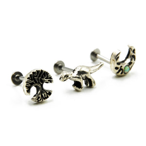 1Pc Surgial Dinosaur Ear Cartilage Helix Studs Piercing Lip Stud Labret Rings Body Jewelry 16g