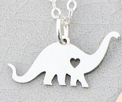 Personalized Custom Engraved Brontosaurus Dinosaur Charm Necklace