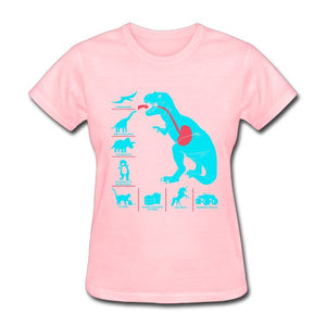 Dinosaur Food Chain 100% Cotton T-shirts Multiple Color Options
