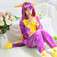 Flannel Purple Kigurumi Dragon Pajamas Onesie Costume
