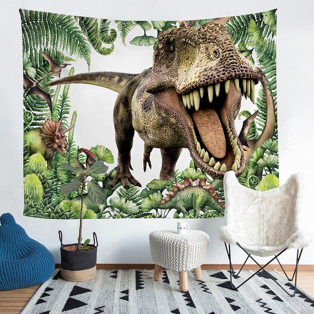 Home Furnishing Dinosaur Tapestry Wall Hanging Picnic Throw Rug Blanket