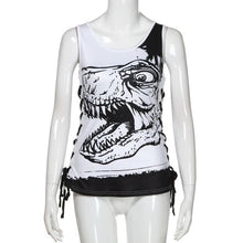 feitong 2018 New Fashion Popular  Summer Women Sleeveless Vest Tops Dinosaur Print Tees Vest Notes Strappy Clothes