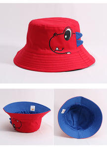 Cotton Reversible Dinosaur Baby Bucket Hat 4 Color Options