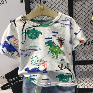 2 Piece Dinosaur Friends Jean Shorts & T-Shirt Set