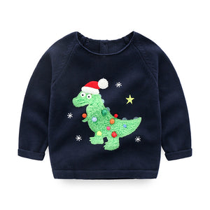 Tyrannosaurus Claus Tree Knit Christmas Sweater
