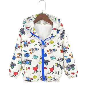 dinosaur style kids outerwear & coats casual 2-8Y hooded jackets for boys CQ10
