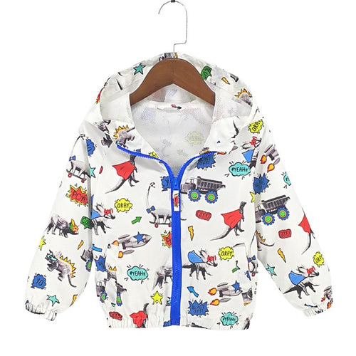 dinosaur style kids outerwear & coats casual 2-8Y hooded jackets for boys CQ10