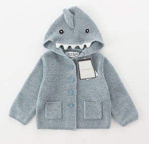 Knit Dinosaur Hooded Cardigan Sweater