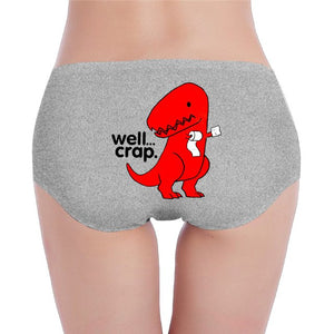 Well Crap Cotton  Dinosaur Women's Low-Waist Hipster Boy Short Underwear 3 Color Options