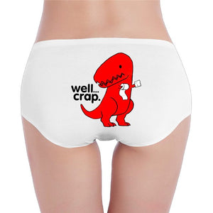 Well Crap Cotton  Dinosaur Women's Low-Waist Hipster Boy Short Underwear 3 Color Options