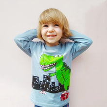 Dinosaur City Skate Cotton Long Sleeve Shirt