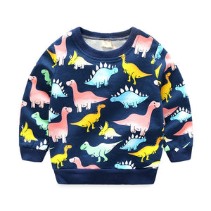 Cotton Blue Dinosaur Sweatshirt