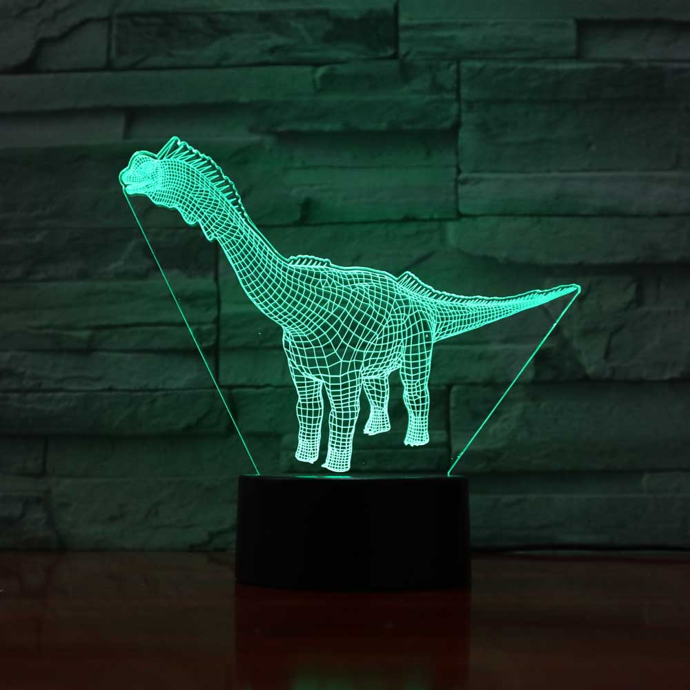 3D Supersaurus Dinosaur 7 Colorful Changing Led Touch Button Night Light