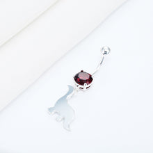 Cubic Zirconia Dinosaur Crystal Body Jewelry Piercings Navel Belly Button Ring