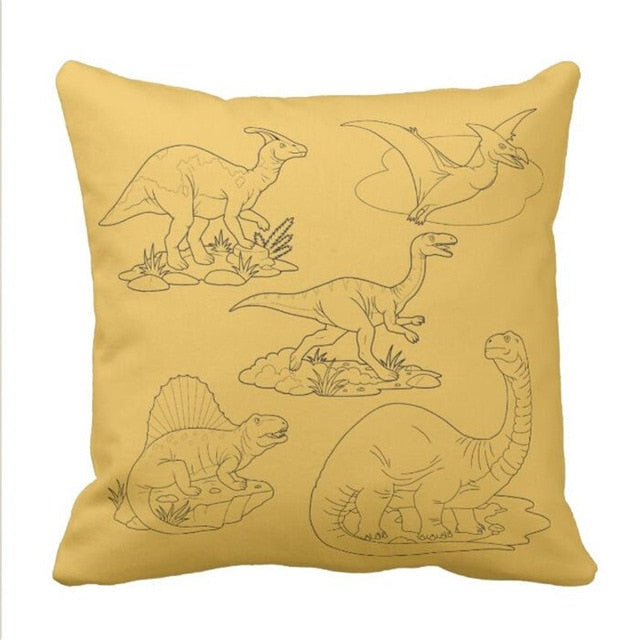 Parasaurolophus And Friends Dinosaur throw pillow case