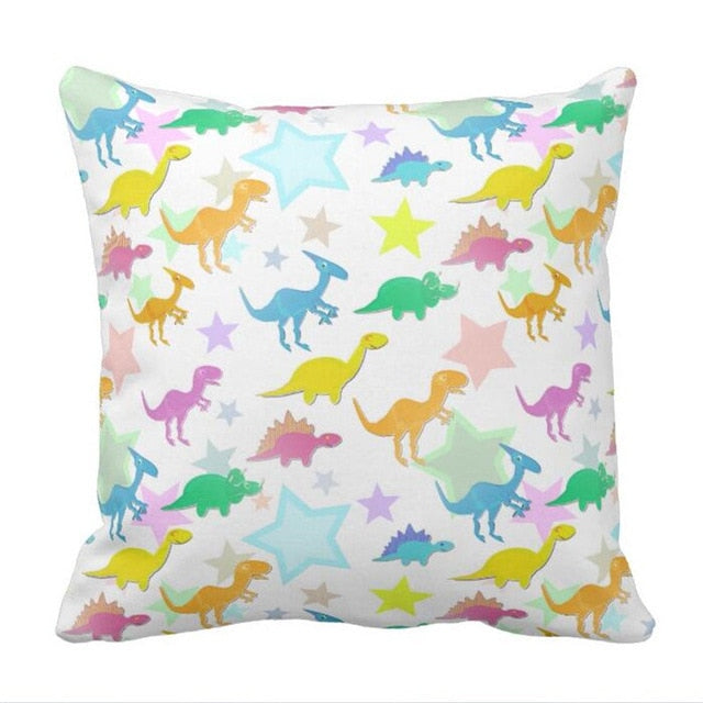 Stars And Dinosaurs Throw Pillow Case Cover