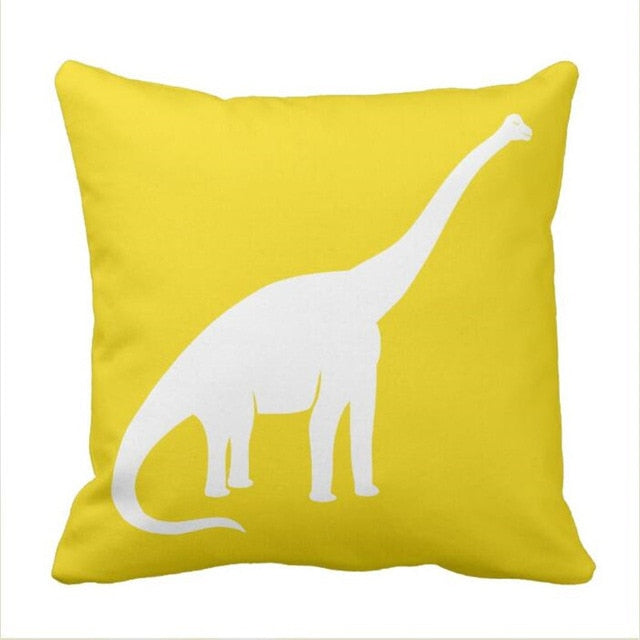 brachiosaurus Yellow dinosaur throw pillow case