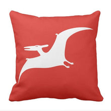 Red Pterodactyl Dinosaur Throw Pillow