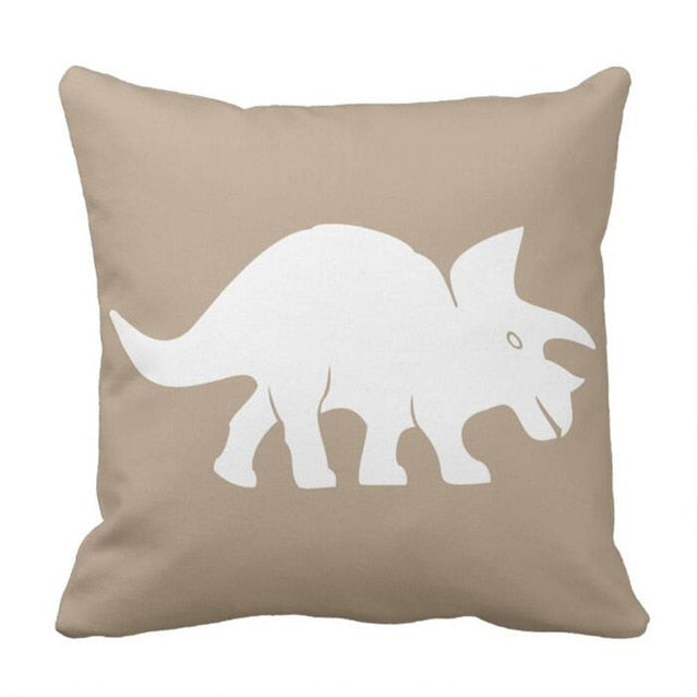 Triceratops Dinosaur Throw Pillow Cover