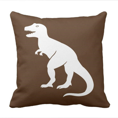 Brown T-Rex  Dinosaur Throw Pillow cover