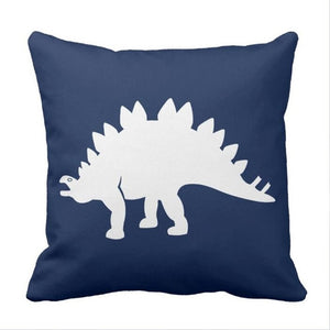 Blue Stegosaurus Dinosaur Throw Pillow Cover
