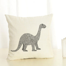 Brontosaurus Spots Dinosaur Linen Throw Pillow Cover