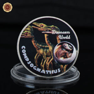 Compsognathus Dinosaur 999.9 Silver Plated Coin Collectible