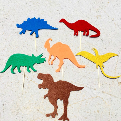 6 Piece Dino Friends Cupcake Decorating Toppers