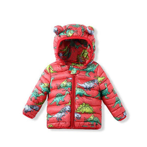 Hooded Winter Children's Dinosaur Jacket Coat