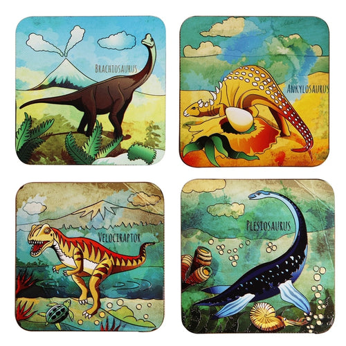 Wood Non-slip Heat Resistant Dinosaur World Coasters