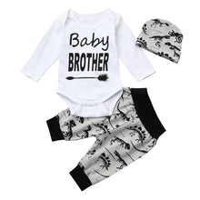Baby Brother 3 Piece Dinosaur Pants Hat Romper  Set