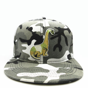 Brontosaurus Dinosaur Camo Baseball Cap Adjustable Snapback Multiple Color Options