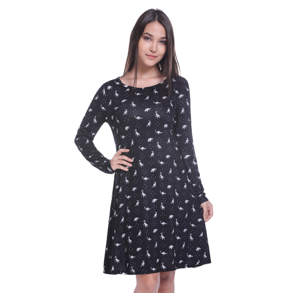 long sleeve dinosaur dress Dinosaur Wrap Dress - Brachio de Joy