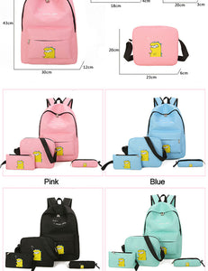 Cheese Dinosaur 4pcs Backpack Bag Set 5 Color Options