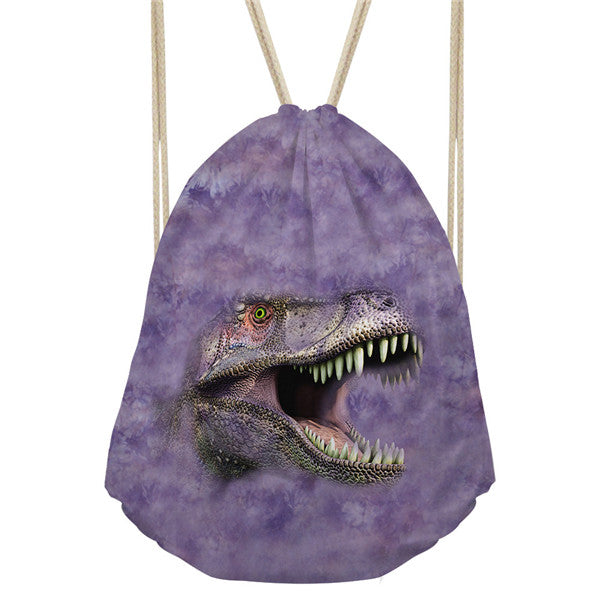 Dinosaur Drawstring Travel Beach Bag Backpack
