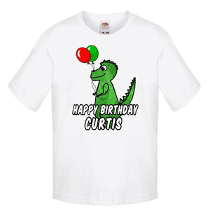 Personalized Dinosaur Birthday T-Shirt 4 Color Options