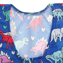 Fly Sleeve Backless Dinosaur Print Top & Denim Shorts 2 Piece Set