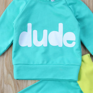 Dude Or Duh Hoodie Sweatpants Baby Set