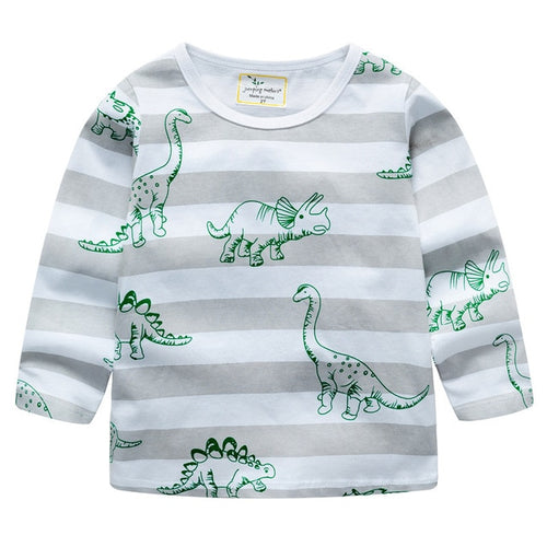 Roar! Striped Dinosaur Friends Long Sleeve T-Shirt