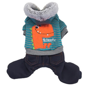 RoRRRR Derpy Dino Pet Dog Cat Hooded Outfit