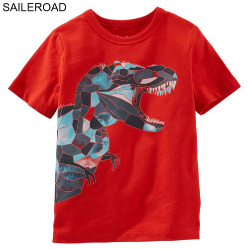 Cotton Geometric T-Rex Dinosaur T-Shirts