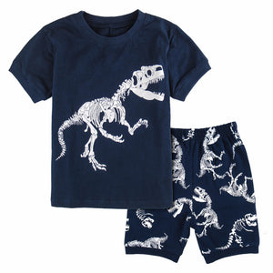 100% CottonT-Rex Bones Dinosaur 2 Piece Shorts and T-Shirt Set