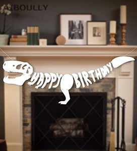 Jurassic Bones DIY Happy Birthday Garland Banner