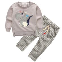 Baby 2pcs Dino Long-sleeved Shirt and Pants Set