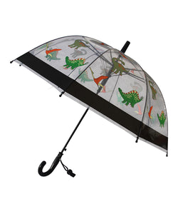 Clear & Orange Dinosaur Umbrella