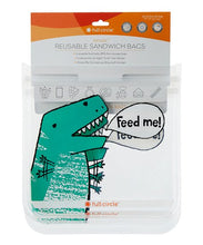Eco Friendly Dinosaur Reusable Sandwich Bags - Set of Two