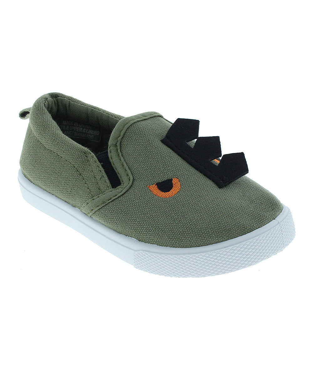 Green Dinosaur Slip-On Sneaker